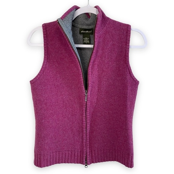 Eddie Bauer - Pink Lambs Wool Blend Vest - Size Small - Picture 2 of 6